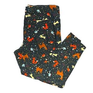 Navy blue leggings with woodland critters by Terra & Sky